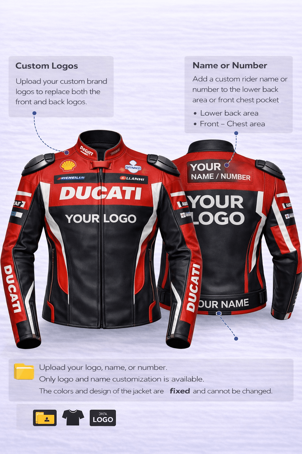 Ducati-Style Racing Leather Jacket - Image 3