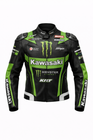 Kawasaki-Inspired Racing Leather Jacket