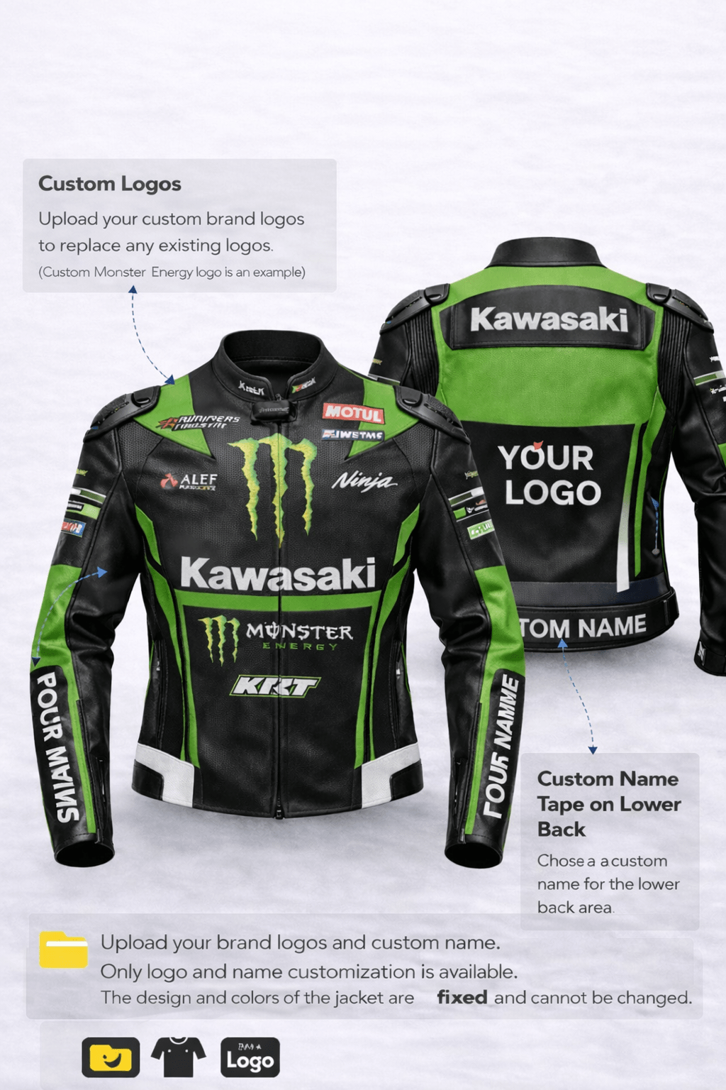 Kawasaki-Inspired Racing Leather Jacket - Image 3