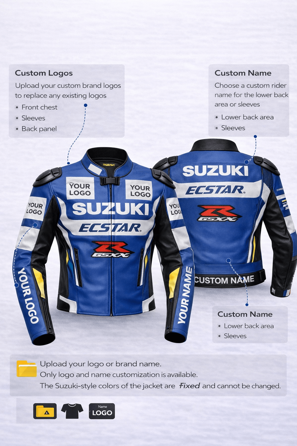 Suzuki Custom Racing Leather Jacket - Image 3